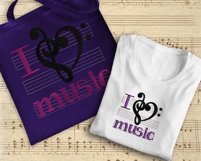I Love Music Embroidery Design Product Image 1