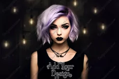 T Shirt Mockup, Goth Girl Wearing T Shirt, Gothic Mockup, 58 Product Image 2