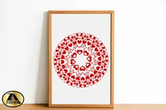 Valentine Heart Mandala SVG Floral Hearts SVG Valentines SVG Product Image 3
