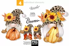 Family of autumn leopard gnomes png Product Image 1