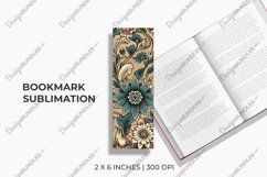 Vintage Floral Bookmark Sublimation Product Image 1