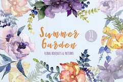 Watercolor Bouquet Summer Garden png Product Image 1