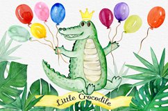 Little Crocodile, Kids Watercolor Clipart. Product Image 4