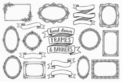 Hand Drawn Vintage Frames and Banners Product Image 1