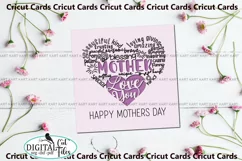 Mothers day card svg Cricut Words card svg Laser cut files Product Image 1