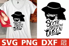 Social Distancing Queen svg, Mask svg, Woman in Glasses svg Product Image 2