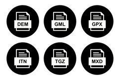 Set Of File Formats Icons Product Image 1