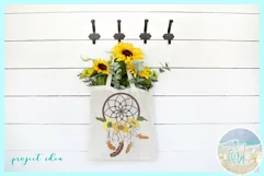 Dreamcatcher with Sunflowers Feathers Beads SVG Dxf Eps Png Product Image 2