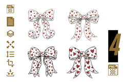 Hand Drawn Coquette Bow PNG Set Product Image 1