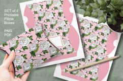 Light Pink Roses Printable Pillow Boxes for Favors Set of 4 Product Image 4