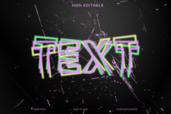 Colorful Glitch-Effect Text on a Dark Textured Background Product Image 1