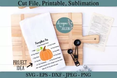Pumpkin Pie Recipe SVG, png, eps, jpeg, DXF, sublimation Product Image 3