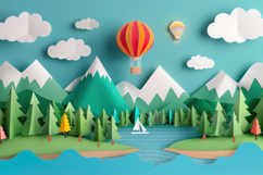 Paper Art Nature Background Wallpaper Product Image 1