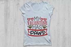 My Valentine Has Paws Svg, Valentine's Day Svg, Dog Lover. Product Image 2