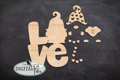 Valentine Love Gnome sign SVG Laser cut svg Cricut cut files Product Image 6