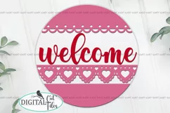 Welcome door sign svg Laser cut files | Cricut cut files Product Image 1