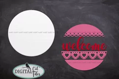 Welcome door sign svg Laser cut files | Cricut cut files Product Image 2