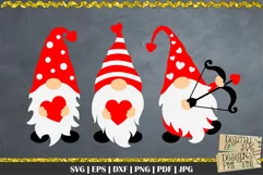 Valentine's Gnomes SVG | Gnomies SVG | Gnomes holding hearts Product Image 1