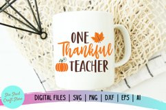 Teacher SVG, Teacher Fall Quote, One Thankful Teacher SVG Product Image 2