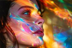Young woman posing with creative lighting reflecting on her Product Image 1