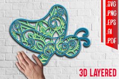 3D Layered Butterfly 2 - Svg Eps Ai Png Pdf Product Image 1