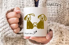 Dogs with heart tails design SVG / DXF / EPS / PNG files Product Image 5