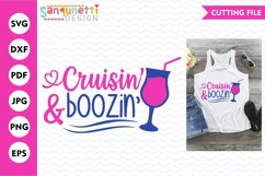 Cruisin' & boozin' SVG | Vacation cruise cut file Product Image 1