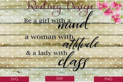 Girl Woman Lady Mind Attitude SVG DXF PNG Digital Cut Files Product Image 1