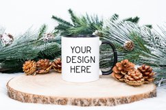 Mug Mockup Christmas 11 Oz White Coffee Cup Black Handle Product Image 1