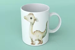Watercolor Cute Parasaurolophus Dinosaur Cartoon Product Image 1