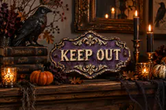 Vintage Halloween Vintage PNG Clipart Signs 6 Product Image 2