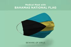 Mask with bahamas bahrain bangladesh barbados Nation flag Product Image 2