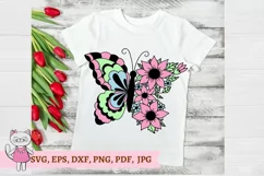 Floral Butterfly svg, Flowers svg Product Image 6