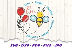 Hand Drawn Be Kind Bumble Bee SVG DXF Cut Files Product Image 3