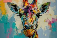 Wide-eyed Giraffe head. Generate Ai Product Image 1