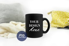 Black Coffee mug mockup, Plain background full wrap mockup Product Image 4