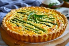Creamy Asparagus cheese tart. Generate AI Product Image 1