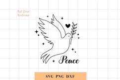 Dove peace sign. Celestial design| Svg, Dxf and Png files Product Image 1