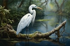 Majestic great egret by the swamp Product Image 1
