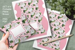 Light Pink Roses Printable Pillow Boxes for Favors Set of 4 Product Image 3