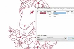 Redwork Unicorn Machine Embroidery Design 2 sizes Product Image 2