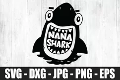 Nana Shark SVG, Shark Family SVG DXF EPS Shark Shirt SVG Product Image 2
