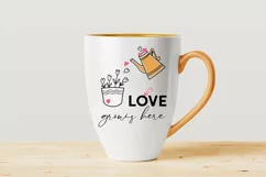 Love Grows Here SVG, Love SVG, Flowers SVG, Hearts SVG Product Image 2