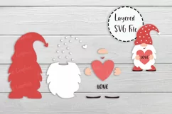 Gnome Valentine SVG with the heart in his hands. Love SVG. Product Image 2