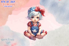 4th Of July Baby Watercolor Clipart Bundle - 8 Variations Product Image 7