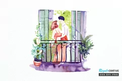 Watercolor The Bride and Groom Sublimation PNG Product Image 1