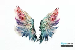Watercolor Angel's Wings PNG Clipart Product Image 1