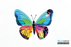 Watercolor Groovy Butterflies Sublimation PNG Product Image 1