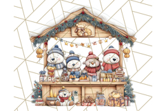 Cozy Christmas Market Stall Clipart PNG, Holiday Art Png Product Image 3