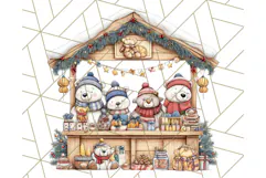 Cozy Christmas Market Stall Clipart PNG, Holiday Art Png Product Image 3